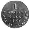 1 grosz z miedzi krajowej 1826, Warszawa, Aw: Orzeł, Rw: Napisy, Plage 219 R4, bardzo rzadki w tym..