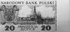 20 złotych 2.01.1965, nr KH 1204395- banknot z serii widoków miast polskich; nigdy nie wprowadzony..