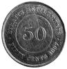 50 centów 1897, Aw: Głowa królowej Wiktorii, Rw: Duża liczba 50, w otoku nazwa państwa, data i nom..