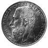 2 franki 1887, Aw: Popiersie Leopolda II, w otoku napis, Rw: Tarcza herbowa, nominał i data