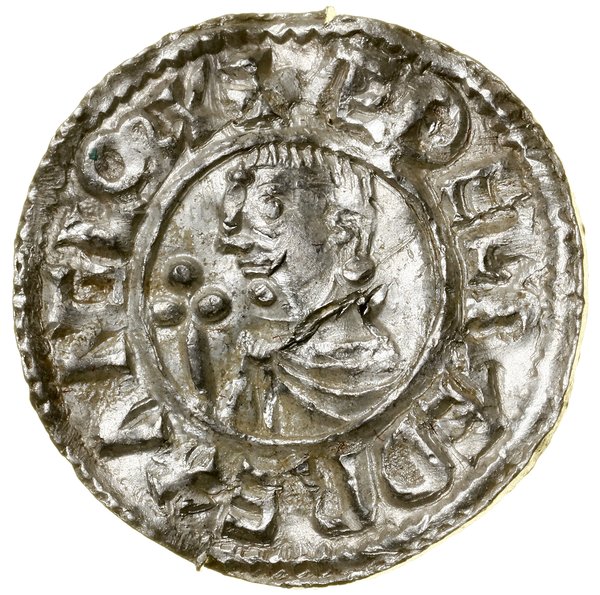 Denar typu Crux, (991–997), Wilton, mincerz Leofwold