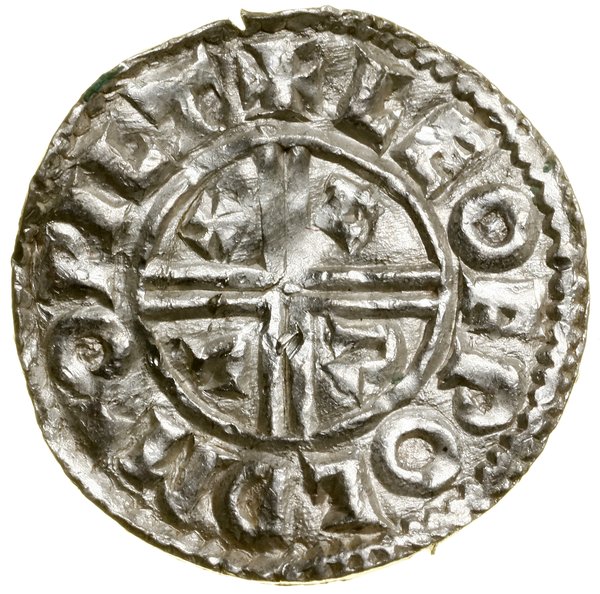 Denar typu Crux, (991–997), Wilton, mincerz Leofwold