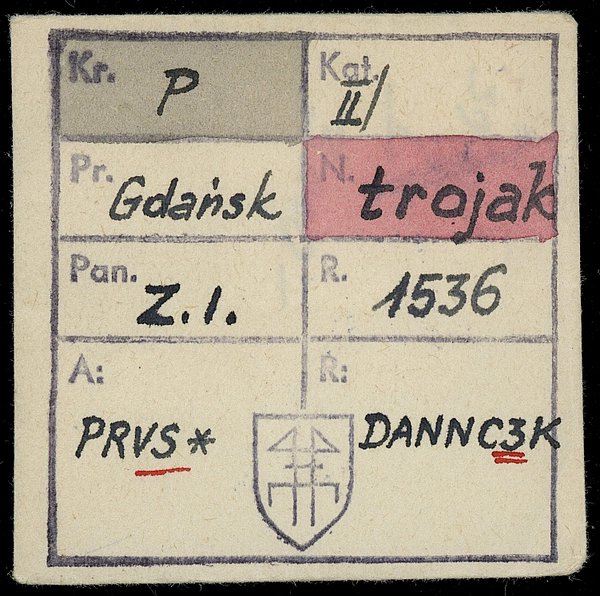 Trojak, 1536, Gdańsk