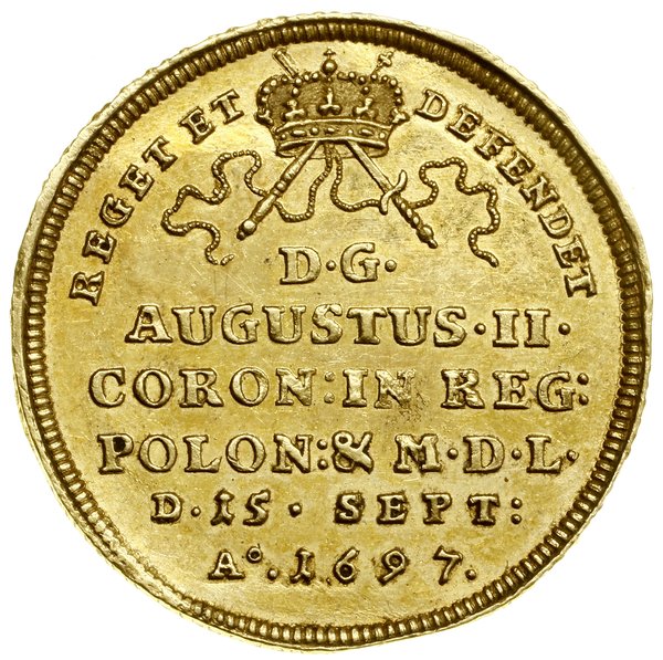 Dwudukat koronacyjny, 1697, Drezno