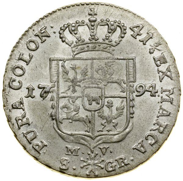 Dwuzłotówka (8 groszy), 1794 MV, Warszawa