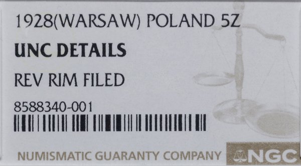 5 złotych, 1928, Warszawa