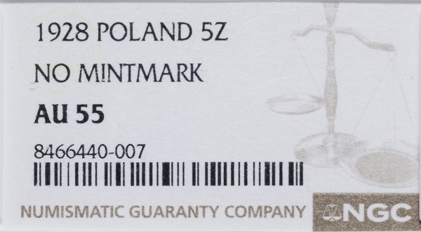 5 złotych, 1928, Bruksela