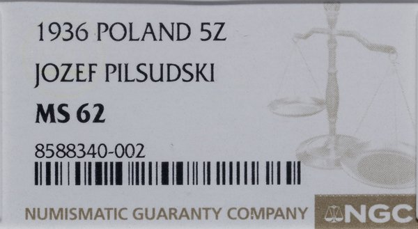 5 złotych, 1936, Warszawa