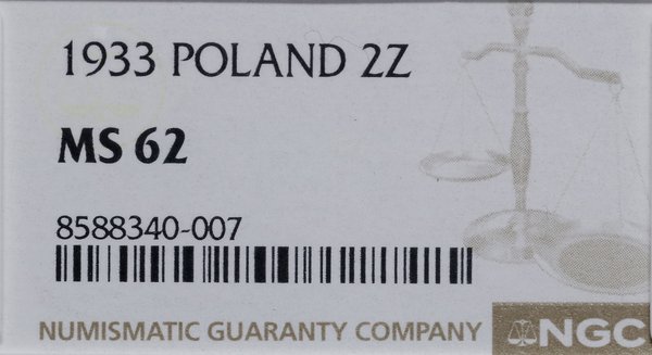 2 złote, 1933, Warszawa