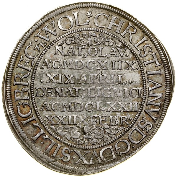 Półtalar pośmiertny, 1672, Brzeg
