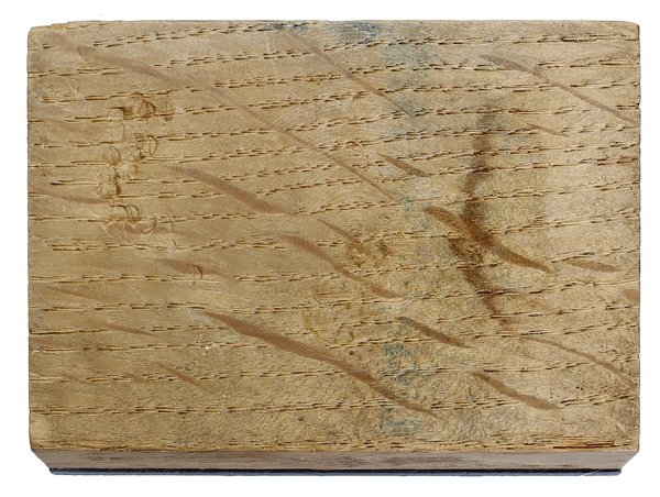 Matryca mosiężna na klocku dębowym do strony przedniej banknotu o nominale 25 fenigów z Kołobrzegu, 1.03.1917