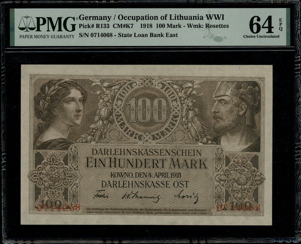 100 marek, 4.04.1918, Kowno