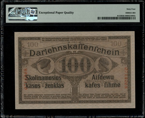 100 marek, 4.04.1918, Kowno