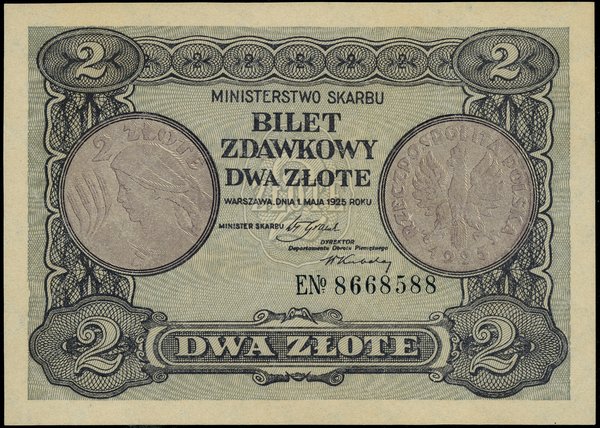 Bilet zdawkowy – 2 złote, 1.05.1925