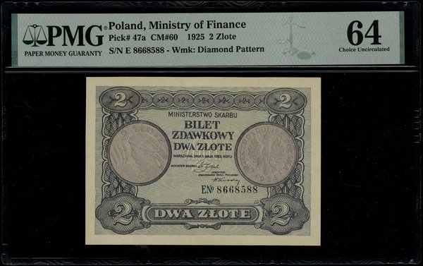Bilet zdawkowy – 2 złote, 1.05.1925