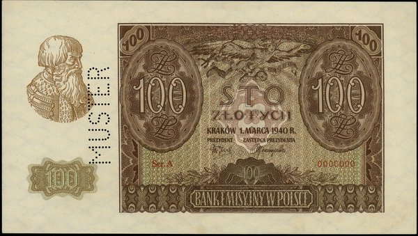 100 złotych, 1.03.1940