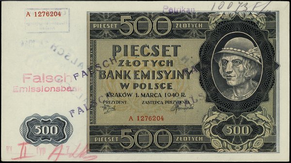 Fałszerstwo 500 złotych, 1.03.1940