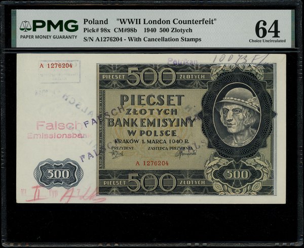 Fałszerstwo 500 złotych, 1.03.1940