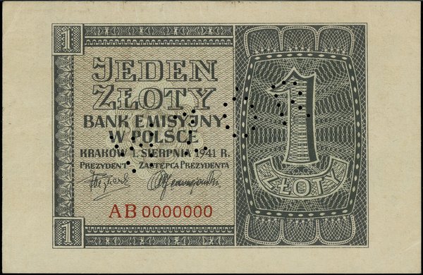 1 złoty, 1.08.1941