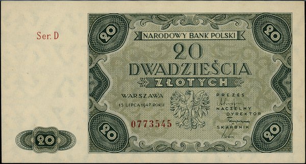 20 złotych, 15.07.1947