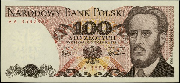 100 złotych, 15.01.1975