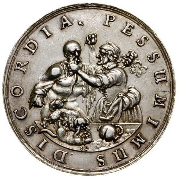 Medal satyryczny na pożycie małżeńskie, bez daty (1627?), projektował i wykonał Sebastian Dadler