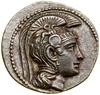 Tetradrachma, (ok. 132–131 pne), Ateny; Aw: Głowa Ateny w hełmie ozdobionym winoroślą i Pegazem, w..
