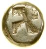 Hekte, (ok. 388–326 pne); Aw: Głowa Nimfy w sakkosie (czepcu) w lewo, pod szyją foka; Rw: Czwórdzi..