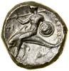 Nomos, (ok. 332–302 pne), magistrat Dai...; Aw: Wojownik w hełmie, na koniu w prawo, trzymający wł..