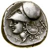 Stater, (ok. 345–307 pne); Aw: Pegaz lecący w lewo, poniżej znak menniczy Ϙ; Rw: Głowa Ateny w heł..