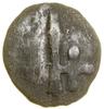 Pieniądz, (ok. 1392–1394/1395), Troki lub Łuck; Aw: Grot włóczni, z prawej strony tulejki krzyż; R..