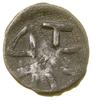 Pieniądz, (ok. 1392–1394/1395), Troki lub Łuck; Aw: Grot włóczni, z prawej strony tulejki krzyż; R..