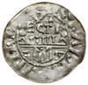 Denar, (1054–ok. 1060); Aw: Półpostać na wprost, trzymająca pastorał i laskę krzyżową, po lewej tr..
