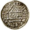 Denar, (985–995), Ratyzbona, mincerz Vald; Aw: Krzyż, w kątach kulka, pierścień, kulka i pusto, •+..