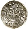 Denar, (985–995), Ratyzbona, mincerz Mauro; Aw: Krzyż, w kątach kulka, pierścień, kulka i pusto, +..