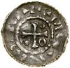 Denar, (985–995), Ratyzbona, mincerz Mauro; Aw: Krzyż grecki, w kątach kulka, pierścień, kulka i p..