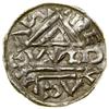 Denar, (985–995), Ratyzbona, mincerz Vilja; Aw: Krzyż, w kątach kulka, pierścień, kulka i pusto, •..