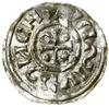 Denar, (995–1002), Ratyzbona, mincerz Viga; Aw: Krzyż, w kątach kulka, gwiazda(?), kulka i pierści..