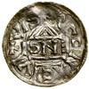 Denar, (1002–1009), Ratyzbona, mincerz Anti; Aw: Krzyż grecki, w kątach pierścień, klin, trzy kulk..