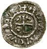 Denar, (948–955), Nabburg, mincerz Vilja; Aw: Krzyż grecki, w każdym kącie kulka, HEIMRICVS…; Rw: ..