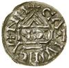 Denar, (1002–1009), Nabburg, mincerz Aig; Aw: Krzyż grecki, w kątach trzy kulki, klin, pierścień i..