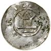 Denar, (ok. 980–990); Aw: Krzyż, w kątach O-D-D-O, + DI G[A REX]; Rw: Kapliczka, wewnątrz trzy poł..