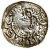 Denar, (1002–1024); Aw: Ukoronowana głowa w prawo, + HEINRICVS R; Rw: Dłoń opatrzności, legenda; D..