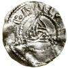 Denar, Strasburg; Aw: Trzypłatkowa rozeta, legenda; Rw: Fasada budynku z dwoma łukami, + ARGEИTИA ..