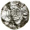 Denar, Strasburg; Aw: Trzypłatkowa rozeta, legenda; Rw: Fasada budynku z dwoma łukami, + ARGEИTИA ..