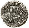 Kwartnik ruski, (1376–1378), Lwów; Aw: Litera W, wokół po trzy pierścienie, całość w zdwojonym czw..