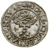 Szeląg, 1547, Gdańsk; znaki inicjalne: na awersie trójliść, na rewersie gwiazda, w legendzie awers..