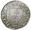 Grosz, 1534, Elbląg; końcówki legend PR / ELBINK, na awersie pod PR znajduje się V, pierwotnie wyb..