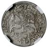 Grosz na stopę polską, 1566, Tykocin; końcówki legend L / LITV, odmiana z dużym herbem Jastrzębiec..