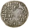 Trojak, 1586, Poznań; odmiana z datą po lewej stronie herbu Przegonia; Iger P.86.2.b (R1), Kop. 53..